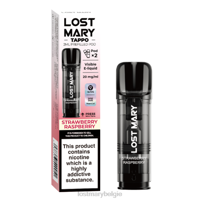 verloren mary tappo voorgevulde peulen - 20 mg - 2 stuks aardbei framboos 06FJN178 -LOST MARY Vape Flavors