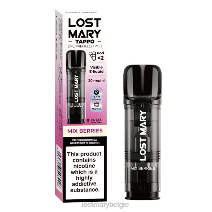 verloren mary tappo voorgevulde peulen - 20 mg - 2 stuks bessen mengen 06FJN183 -LOST MARY Vape Price
